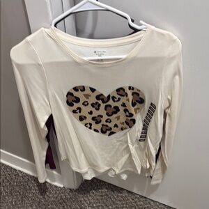 Burgundy Long Sleeve Top with Peace & Love Design